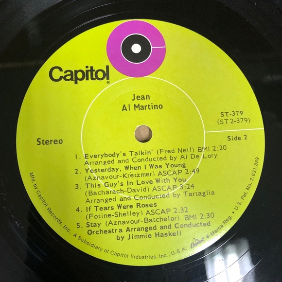 Al Martino Capitol Records LP Album - Jean - Picture 6 of 10